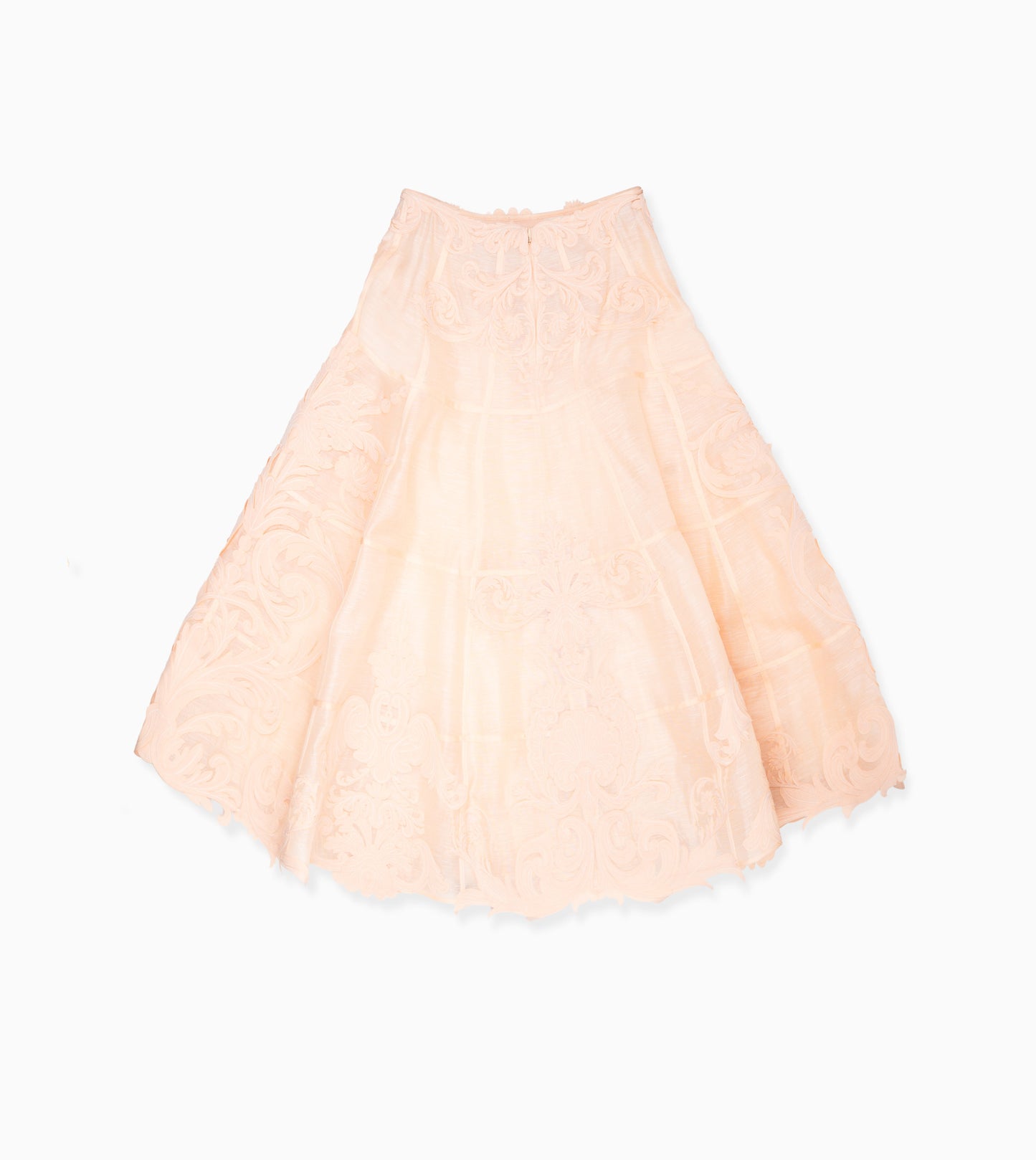 ZIMMERMANN Rebellion Filigree Midi Skirt Peach
