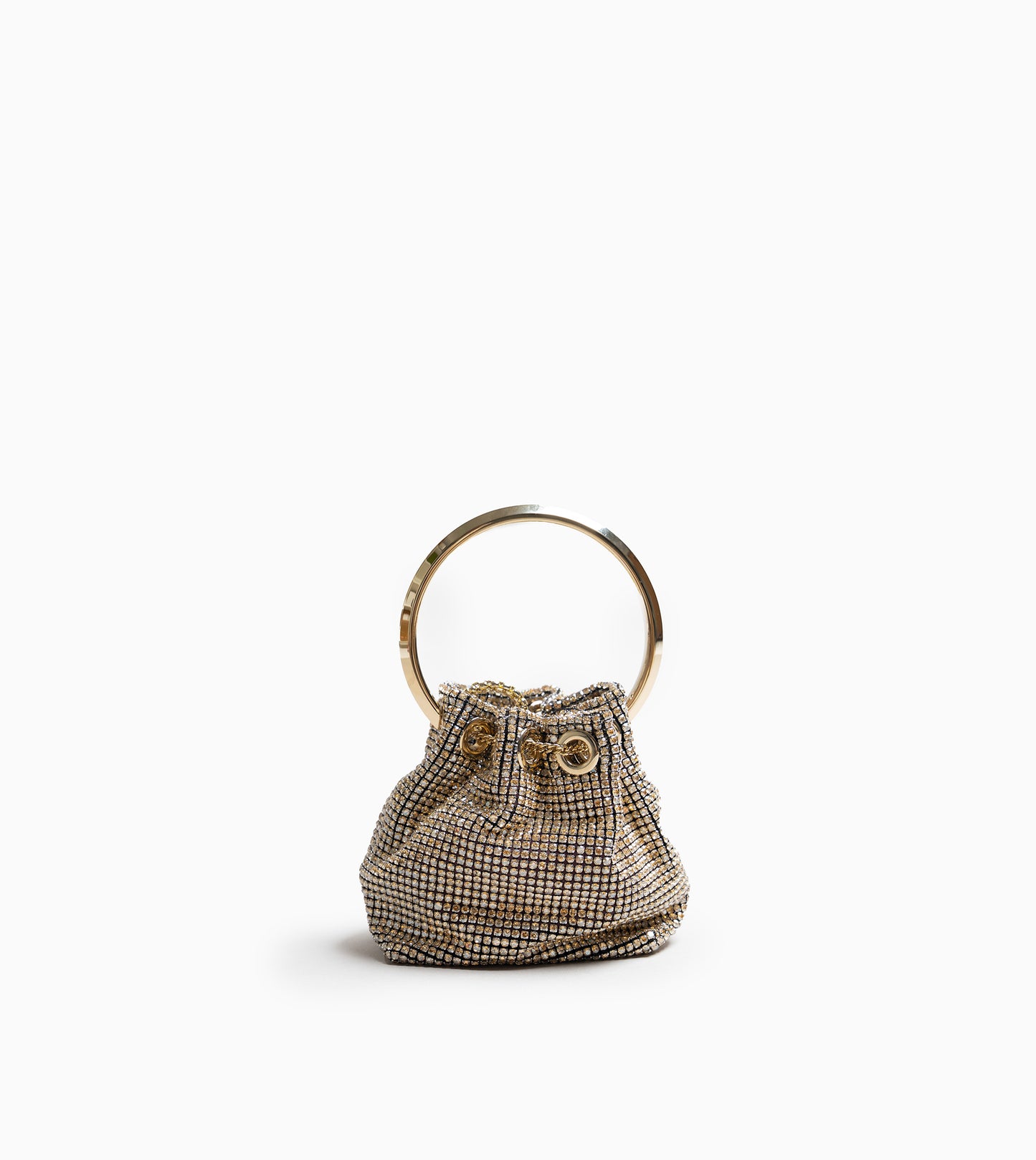 JIMMY CHOO Micro Bon Bon Bucket Mini Bag Champagne