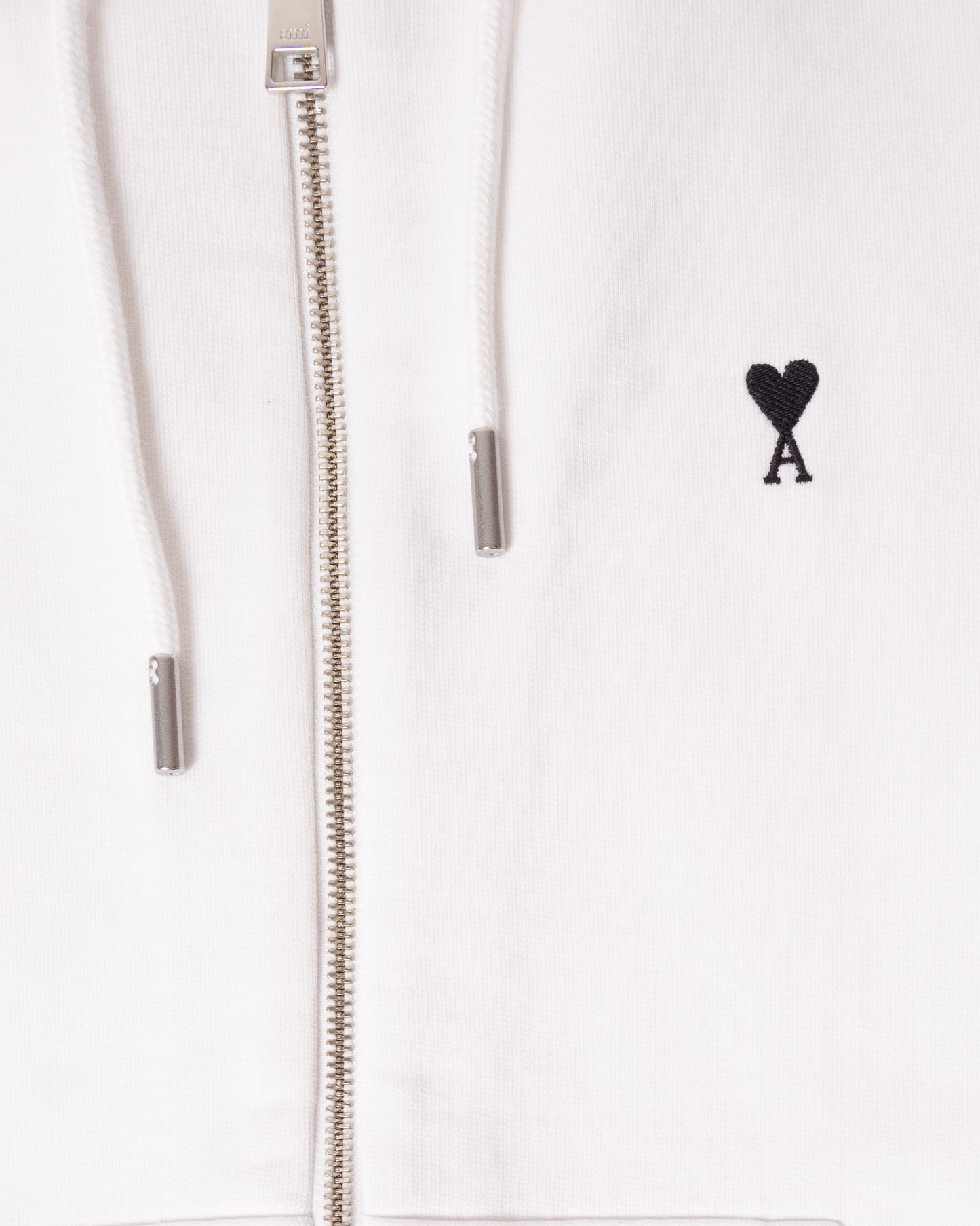 AMI PARIS Zipped Hoodie Ami de Coeur Hoodie White