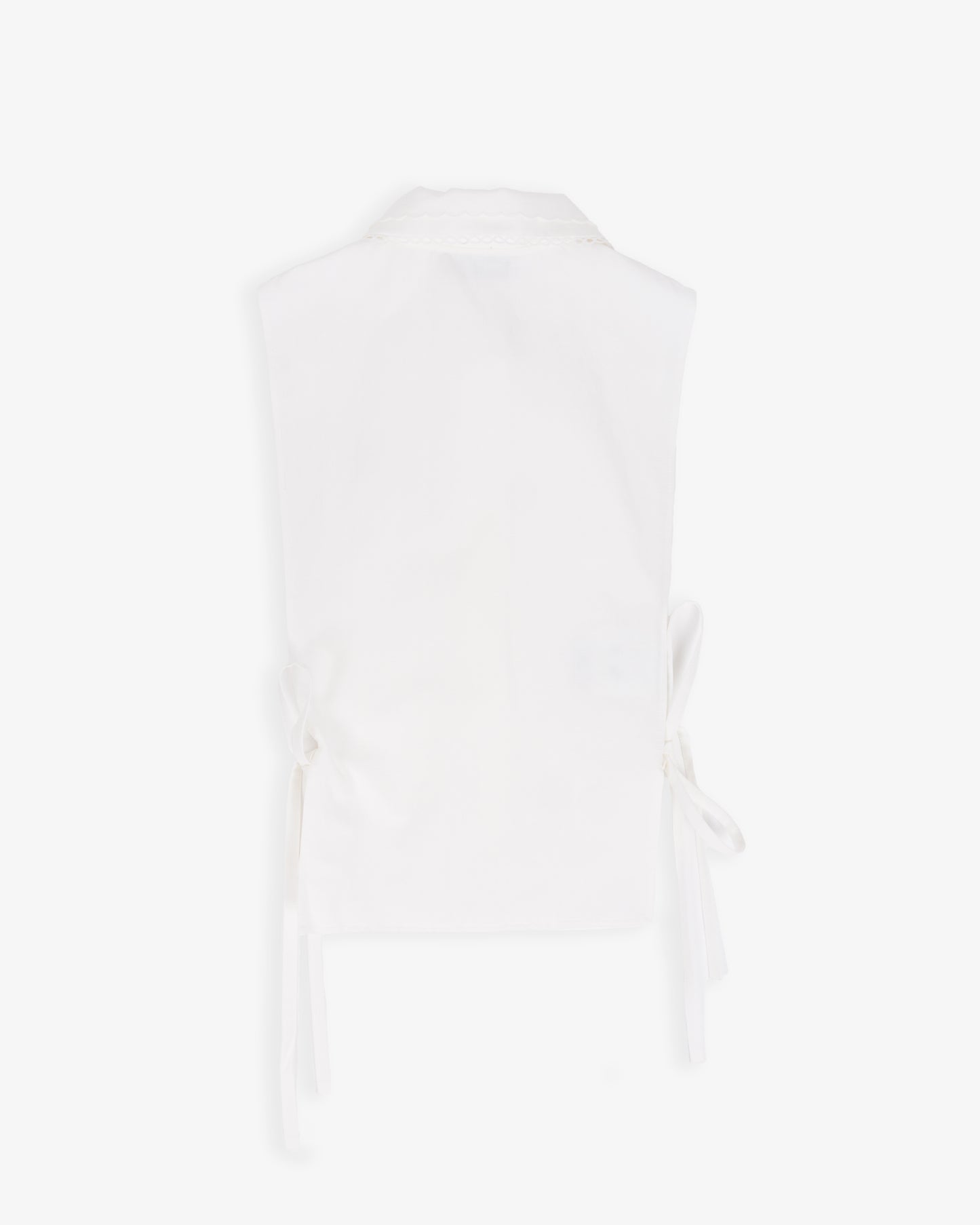 MIU MIU Flamed Poplin Shirt with Side Tie White