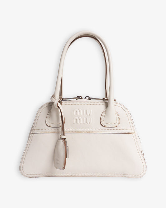 MIU MIU Vivant Nappa Leather Bag Talco