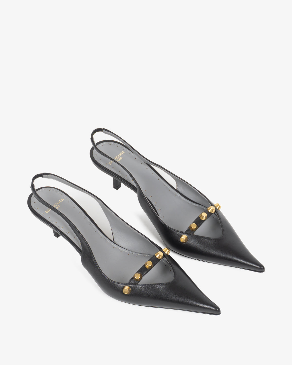 BALENCIAGA Sling Back Black /Gold