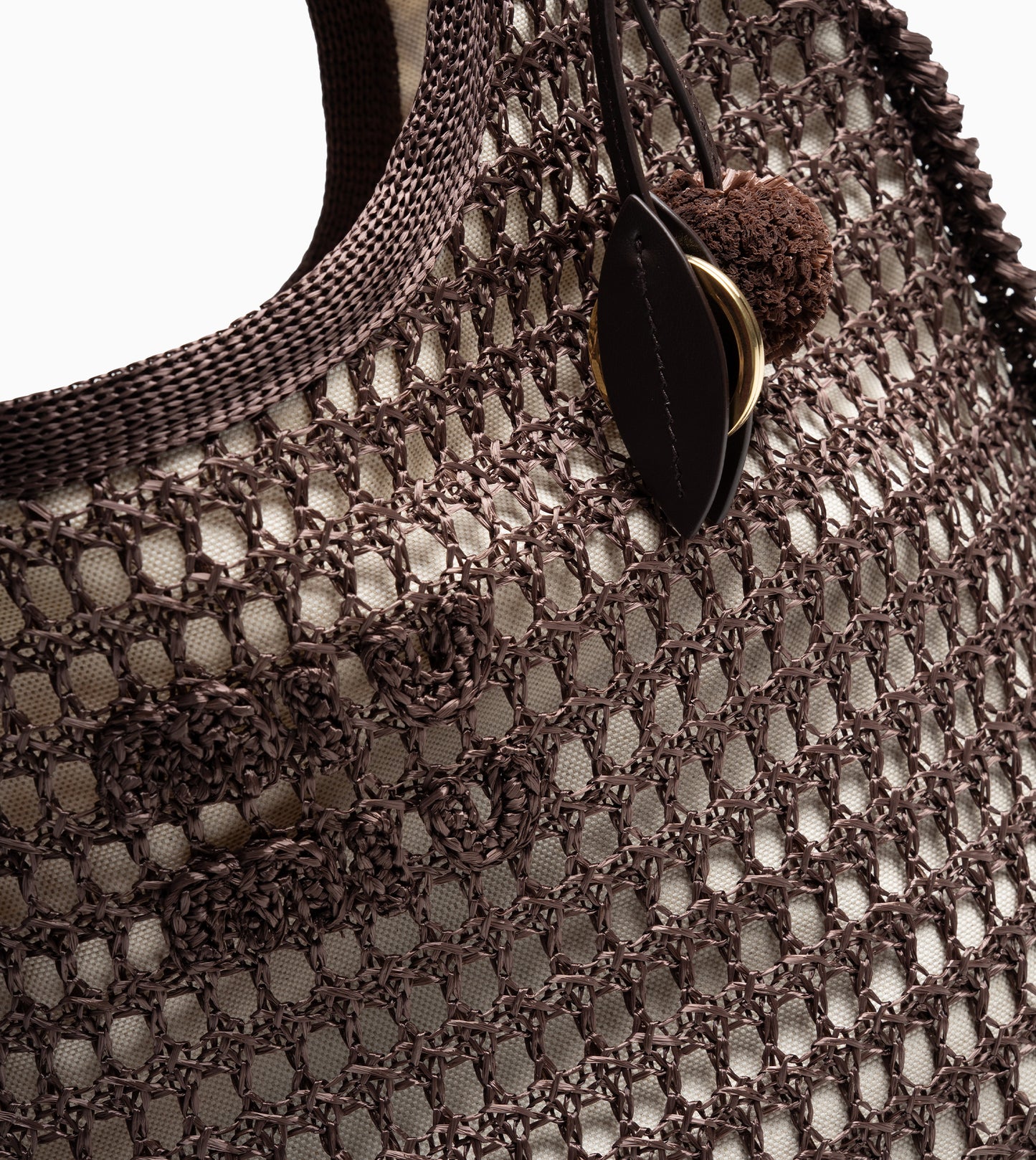 MIU MIU Fabric Handbag Trim Cacao