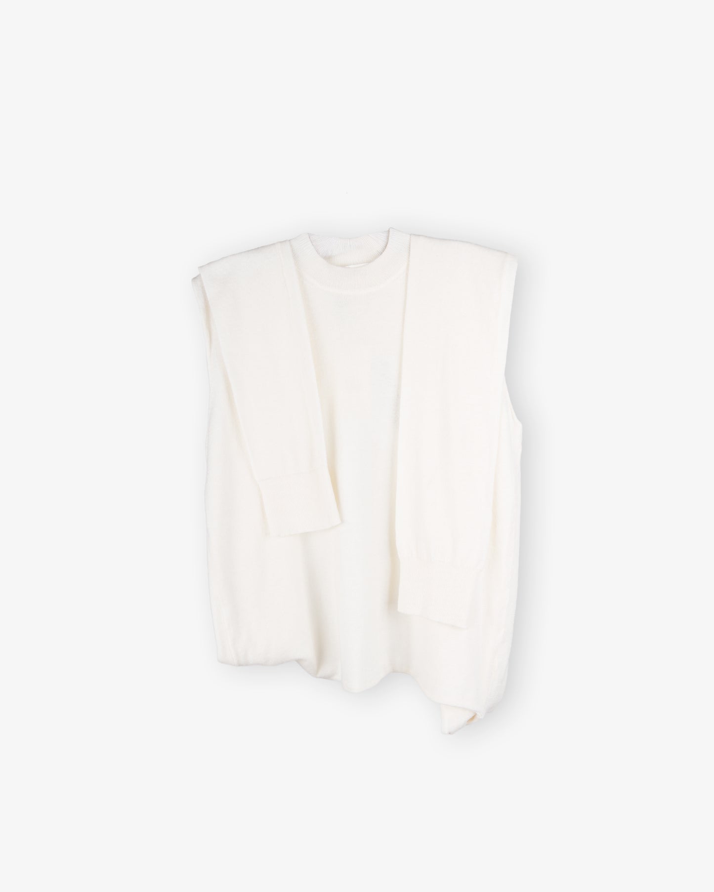 RÓHE Open Back Knitted Wrap Top Off White