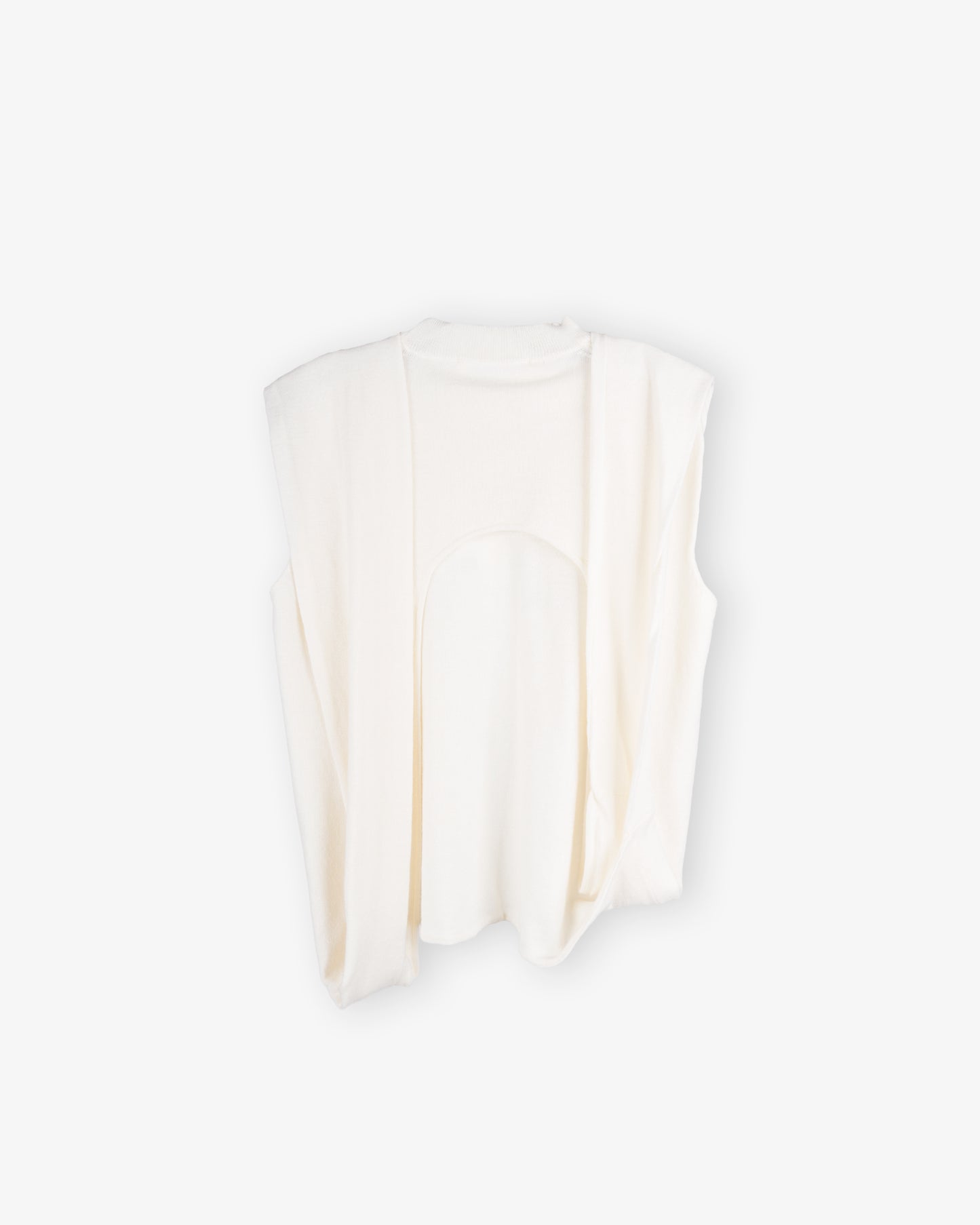 RÓHE Open Back Knitted Wrap Top Off White