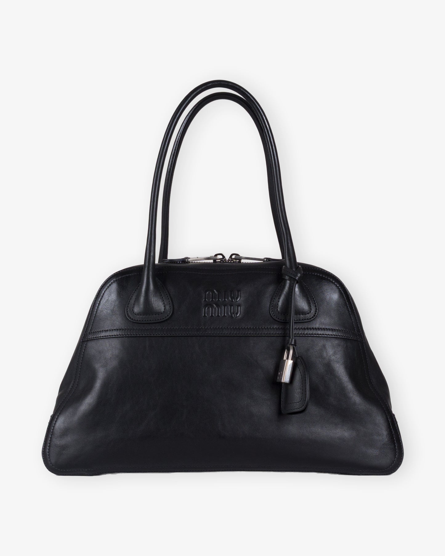 MIU MIU Leather Hand Bag Black