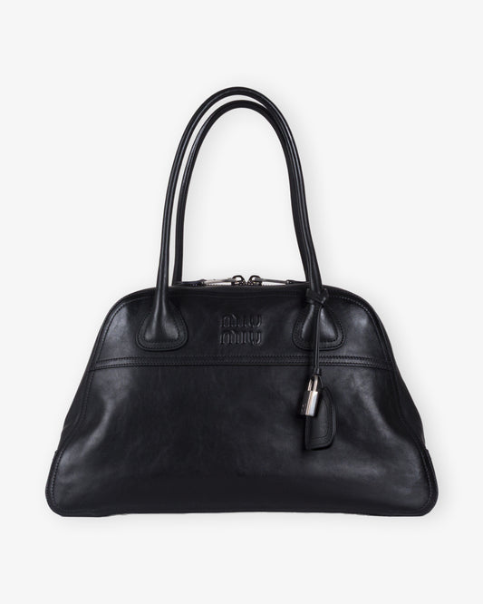 MIU MIU Leather Hand Bag Black