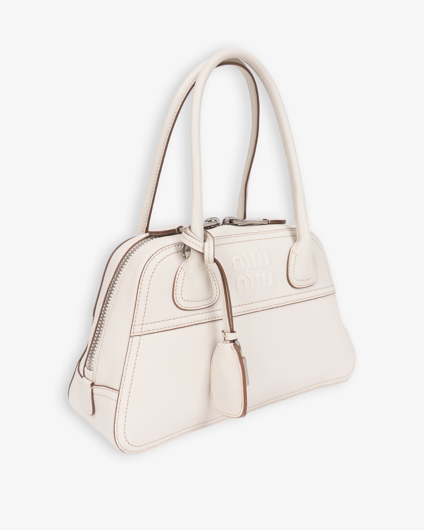MIU MIU Vivant Nappa Leather Bag Talco