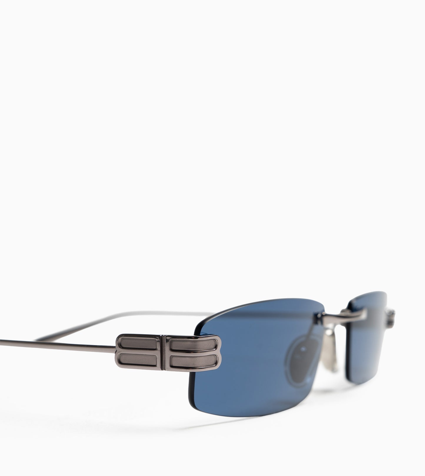 BALENCIAGA Sunglasses Gossip Rectangle S Drk Ruthenium