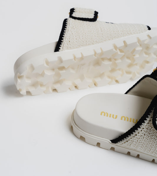 MIU MIU Upper Sole Crochet Nero