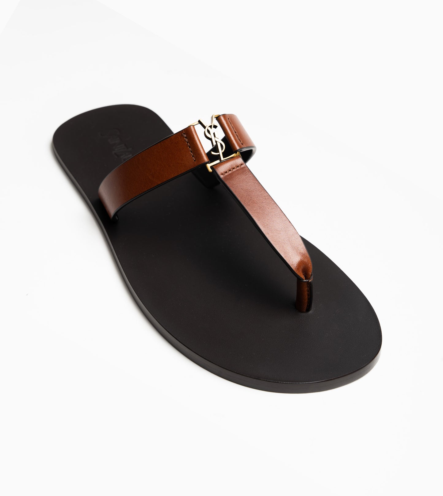 SAINT LAURENT Leather Women Shoes Flat Sandals Flat Le Bruciato