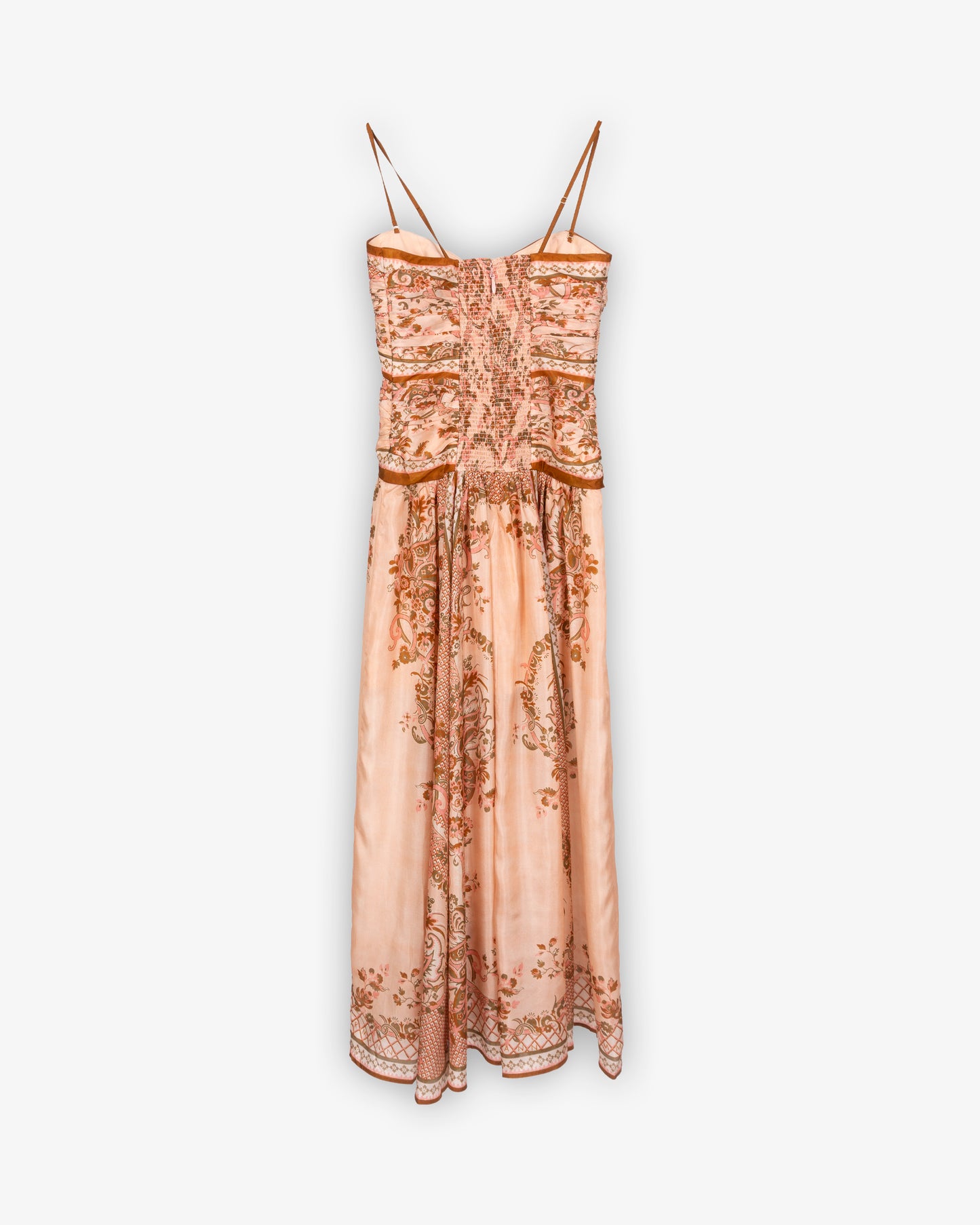 ZIMMERMANN Aster Scarf Midi Dress Pink Paisley Floral