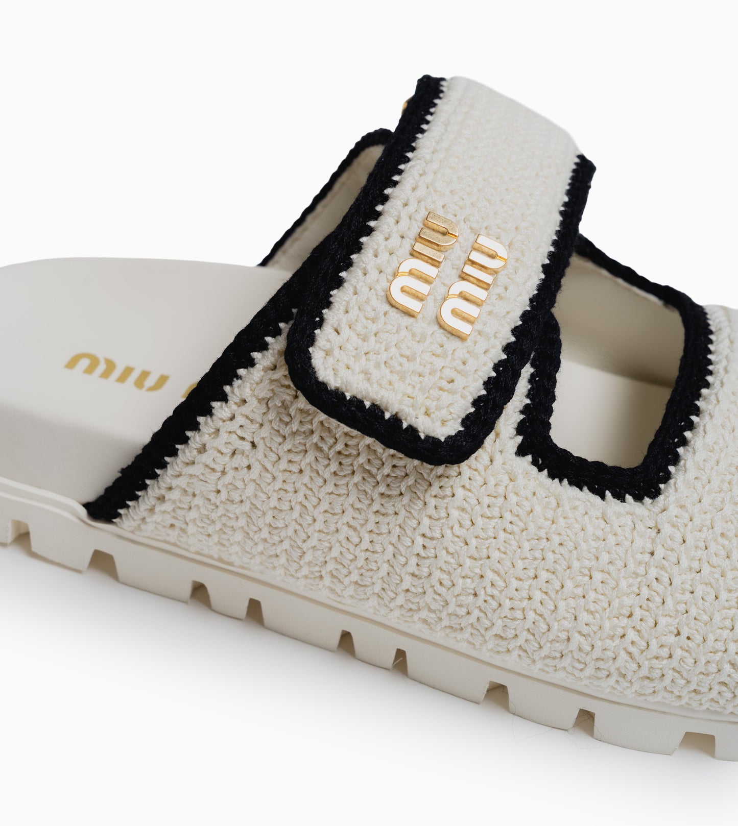 MIU MIU Upper Sole Crochet Nero