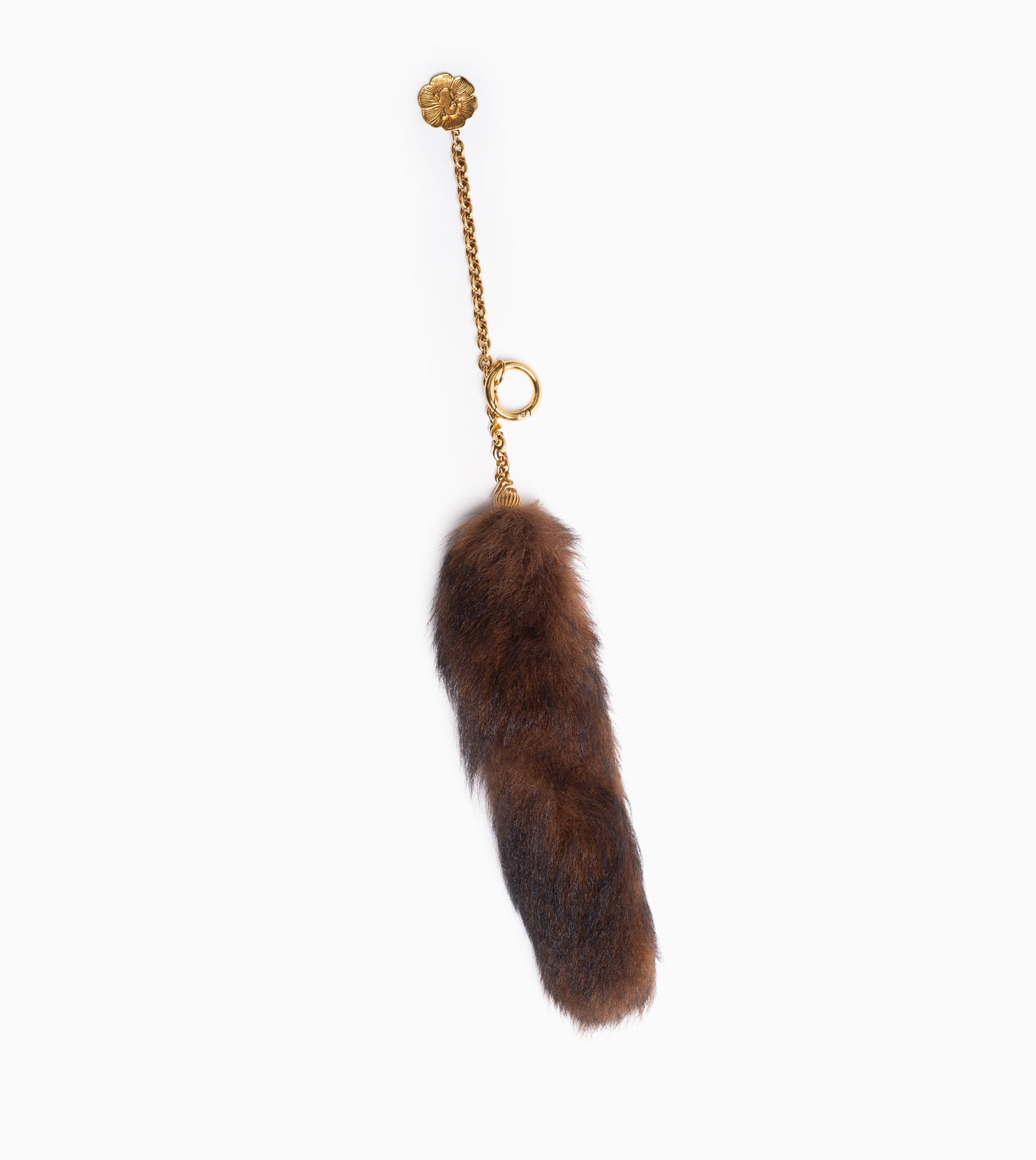 CHLOE FUR CHARM BROWN