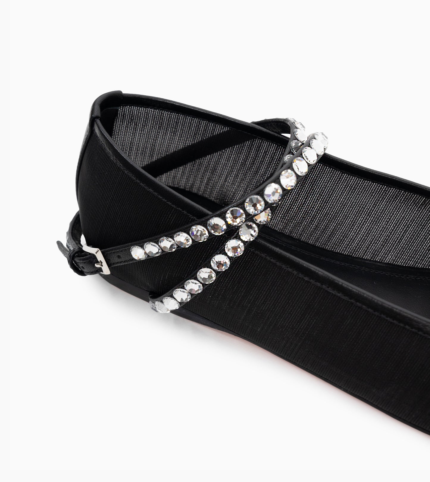 AMINA MUADDI Ane Mesh Crystal Flat Black