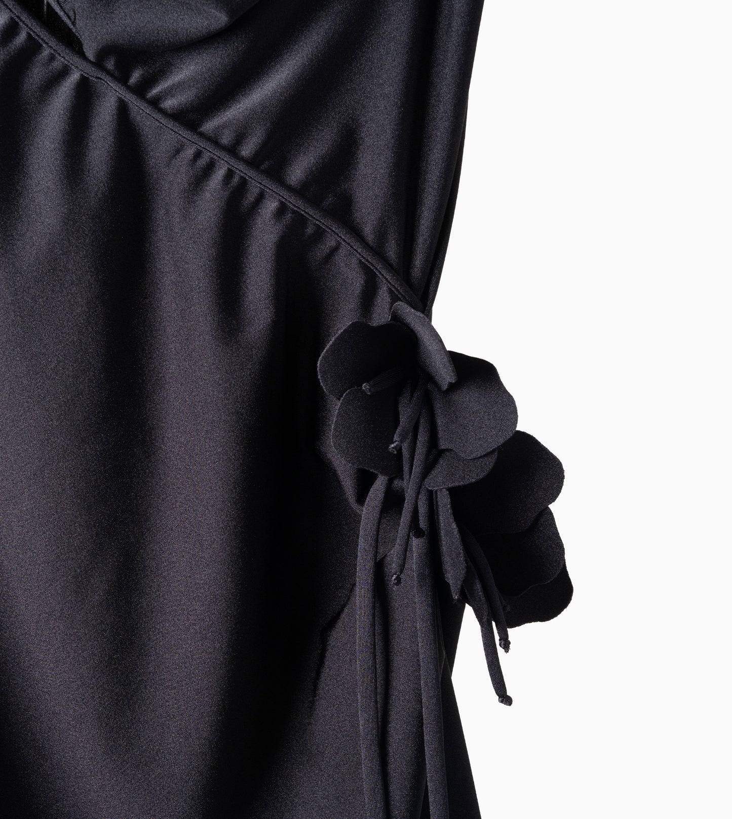 COPERNI Asymetric Mini Flower Gown Black