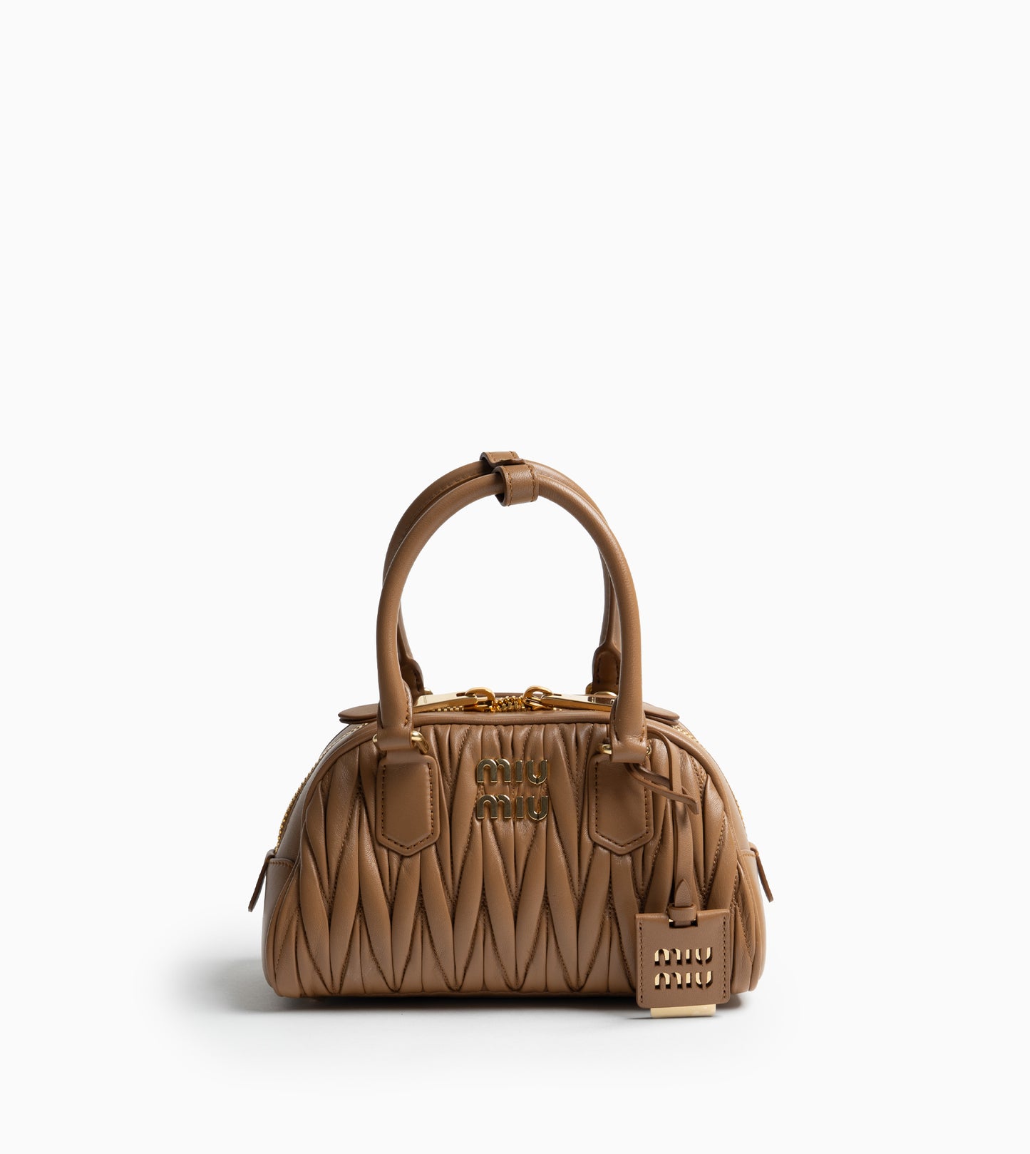 MIU MIU Leather Hand Bag Caramel