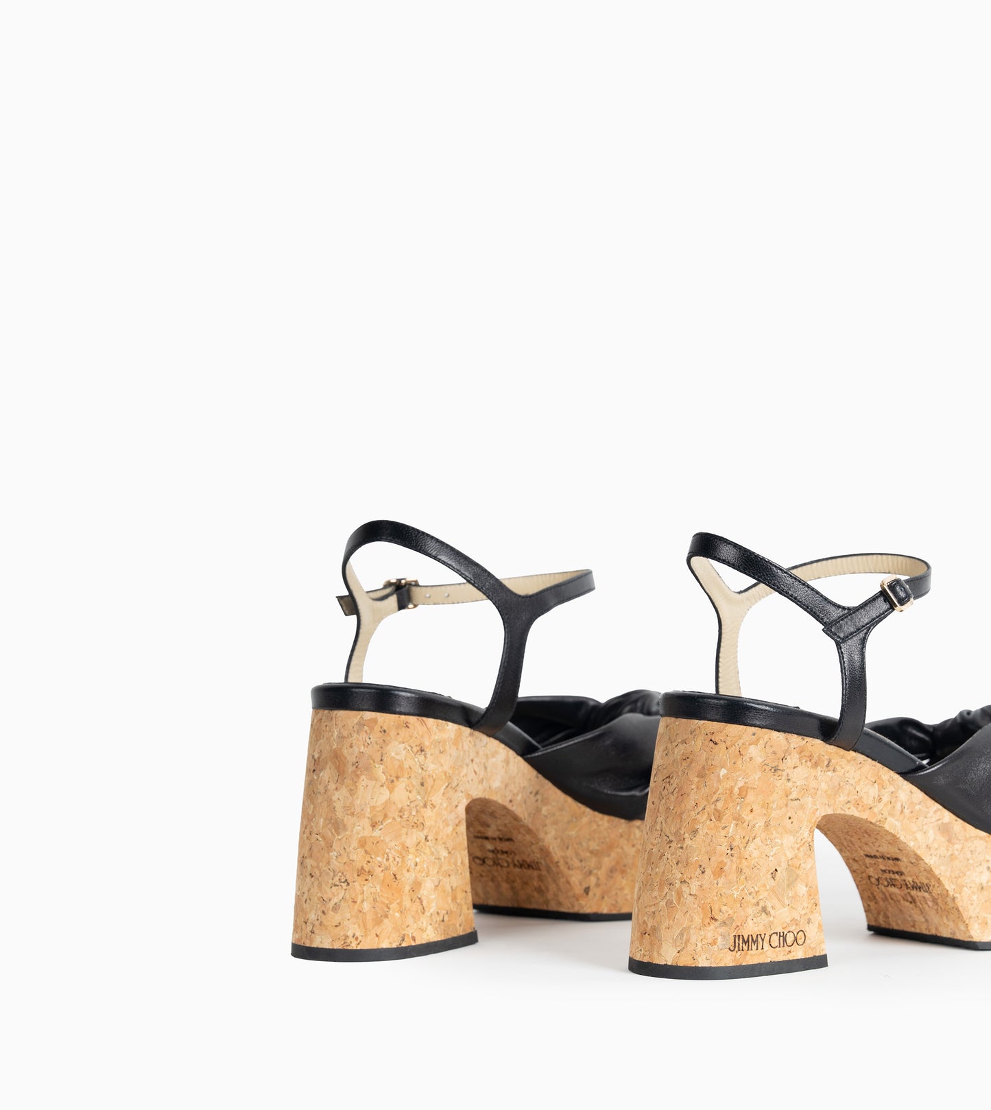 JIMMY CHOO HELOISE WEDGE 95 SANDAL WEDGE NAPPA LEATHER BLACK