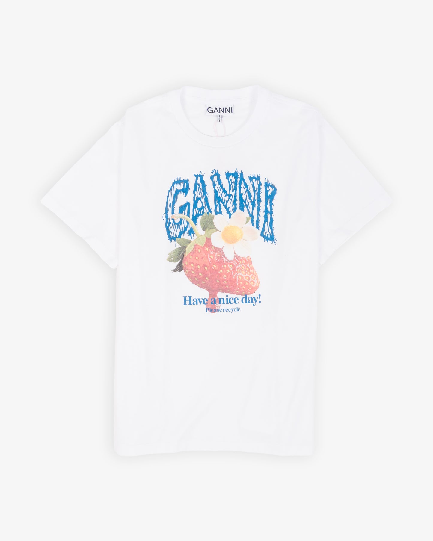 GANNI Basic Cotton Jersey Strawberry Bright White