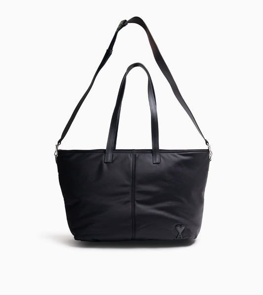 AMI PARIS Nylon Marcel Small Shopping Bag Black