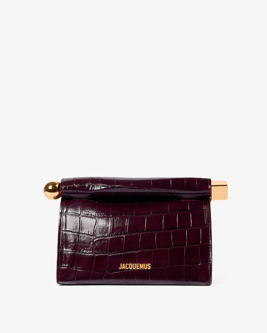 JACQUEMUS Le Sac Rond Carre Burgundy