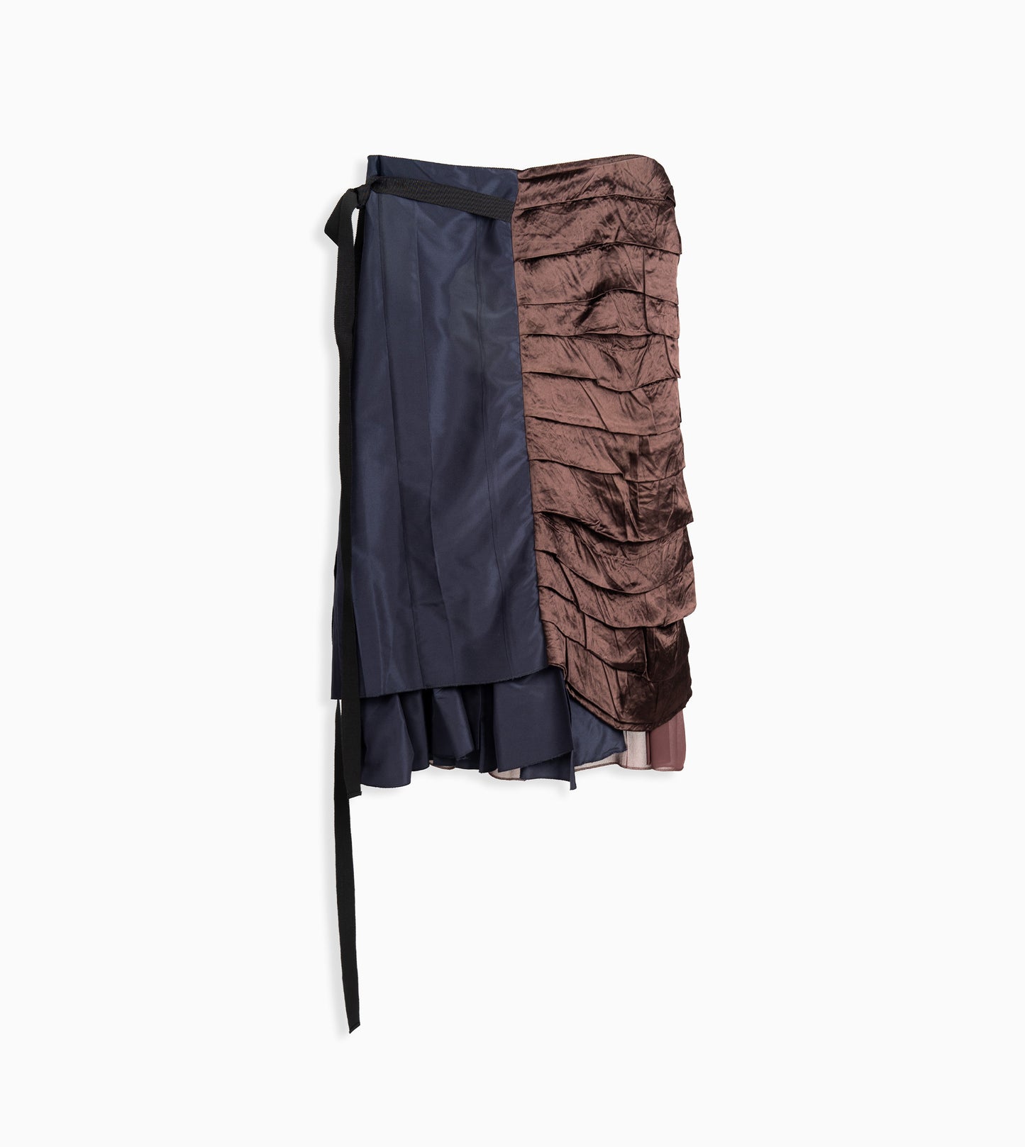 PRADA Skirt with Underskirt Faille Patch Blue
