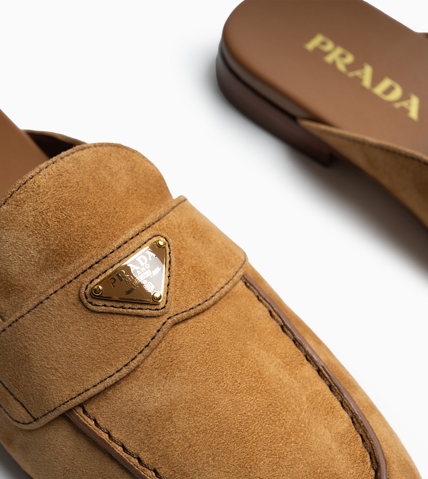 PRADA Loafers Leather Cannella