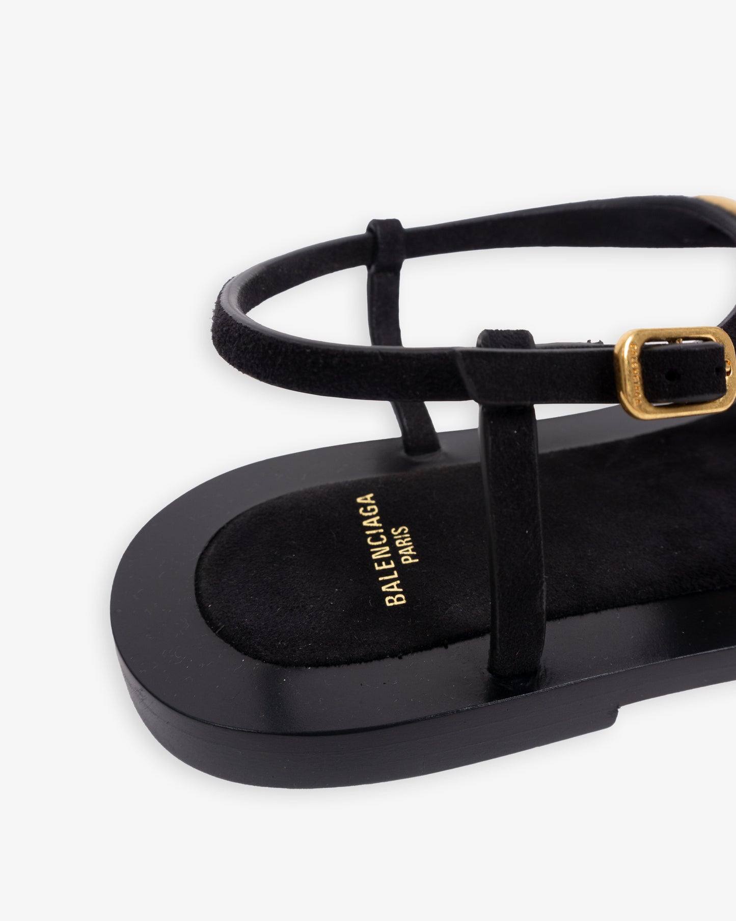 BALENCIAGA Riva Sandal Flat Black Gold