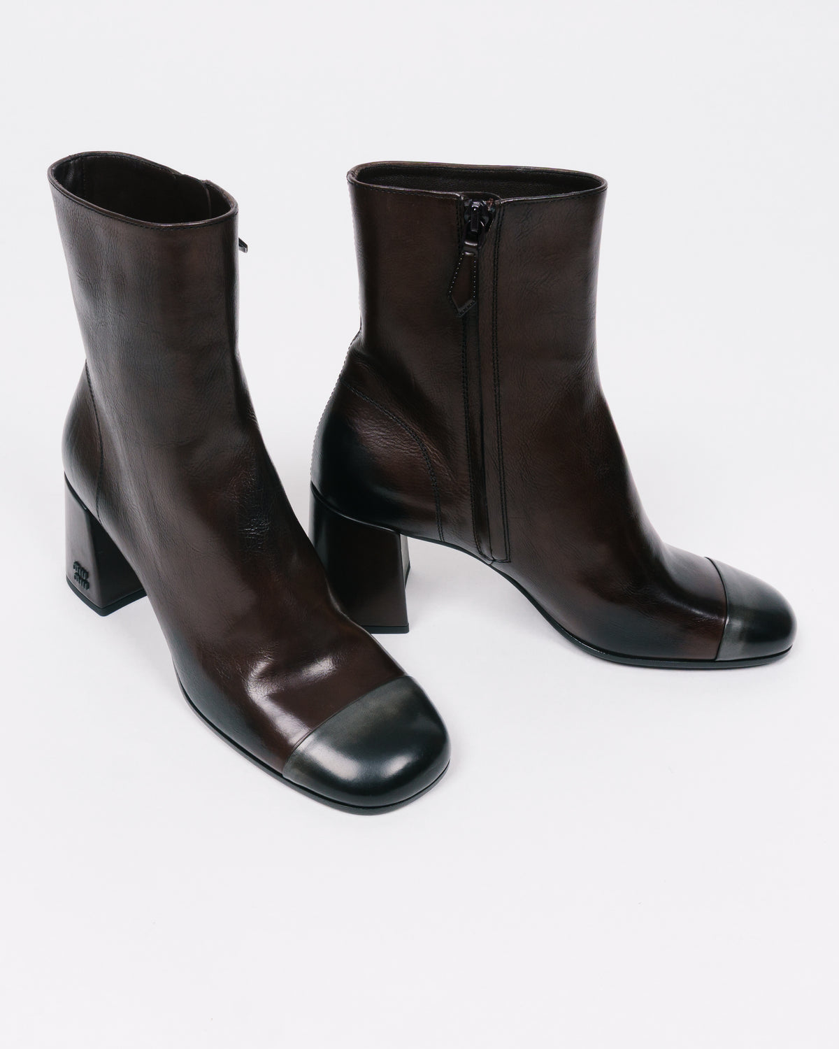 MIU MIU Ankle Boots Moro & Black