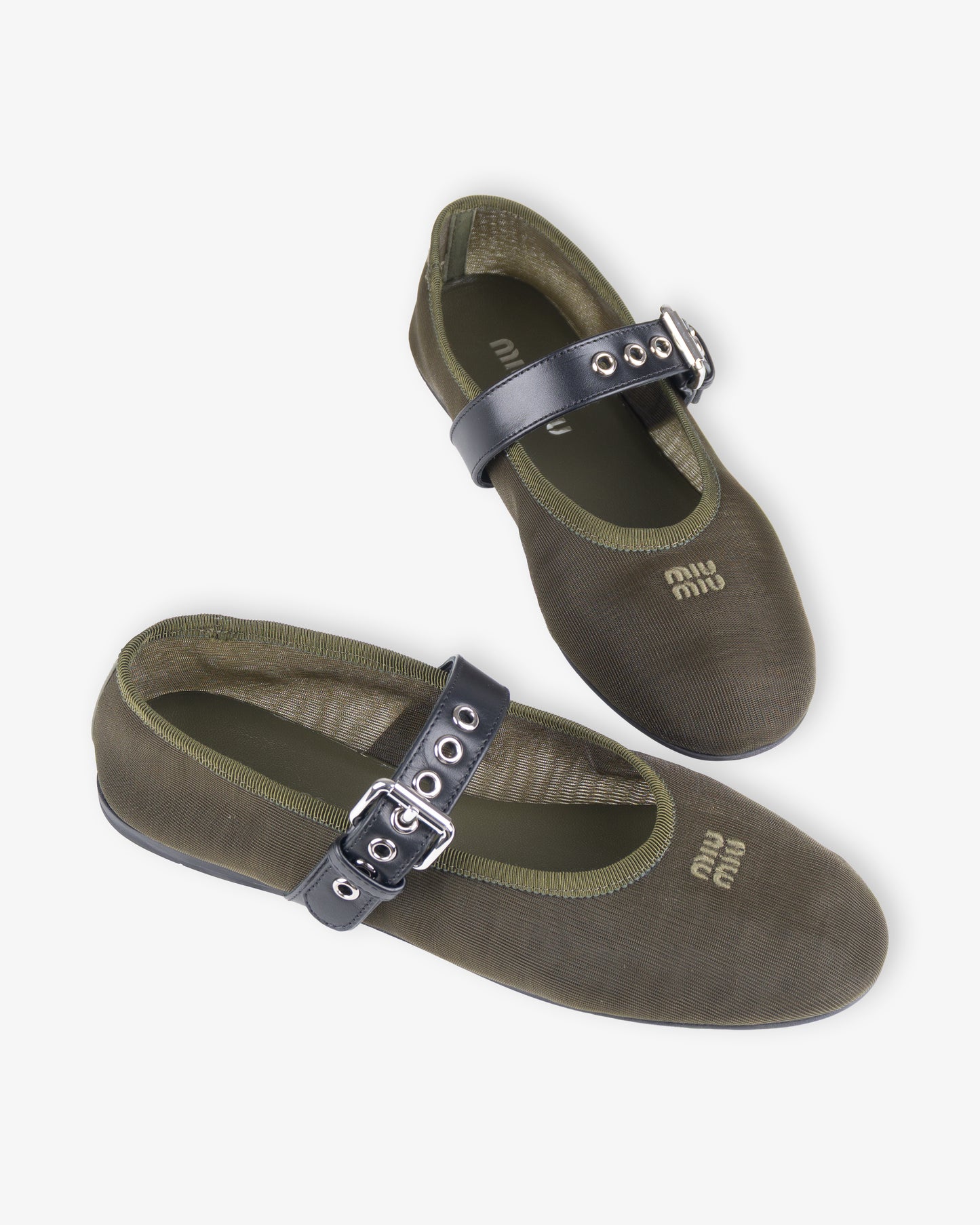 MIU MIU Leather Shoes Oliva