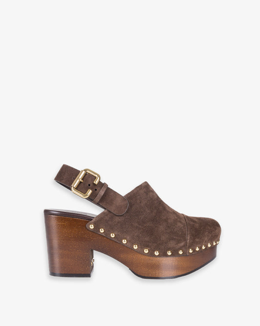 CHLOÉ Jeannette  Clog Chocolate Brown
