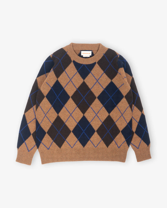 & DAUGHTER Ava Argyle Crewneck Hazelnut