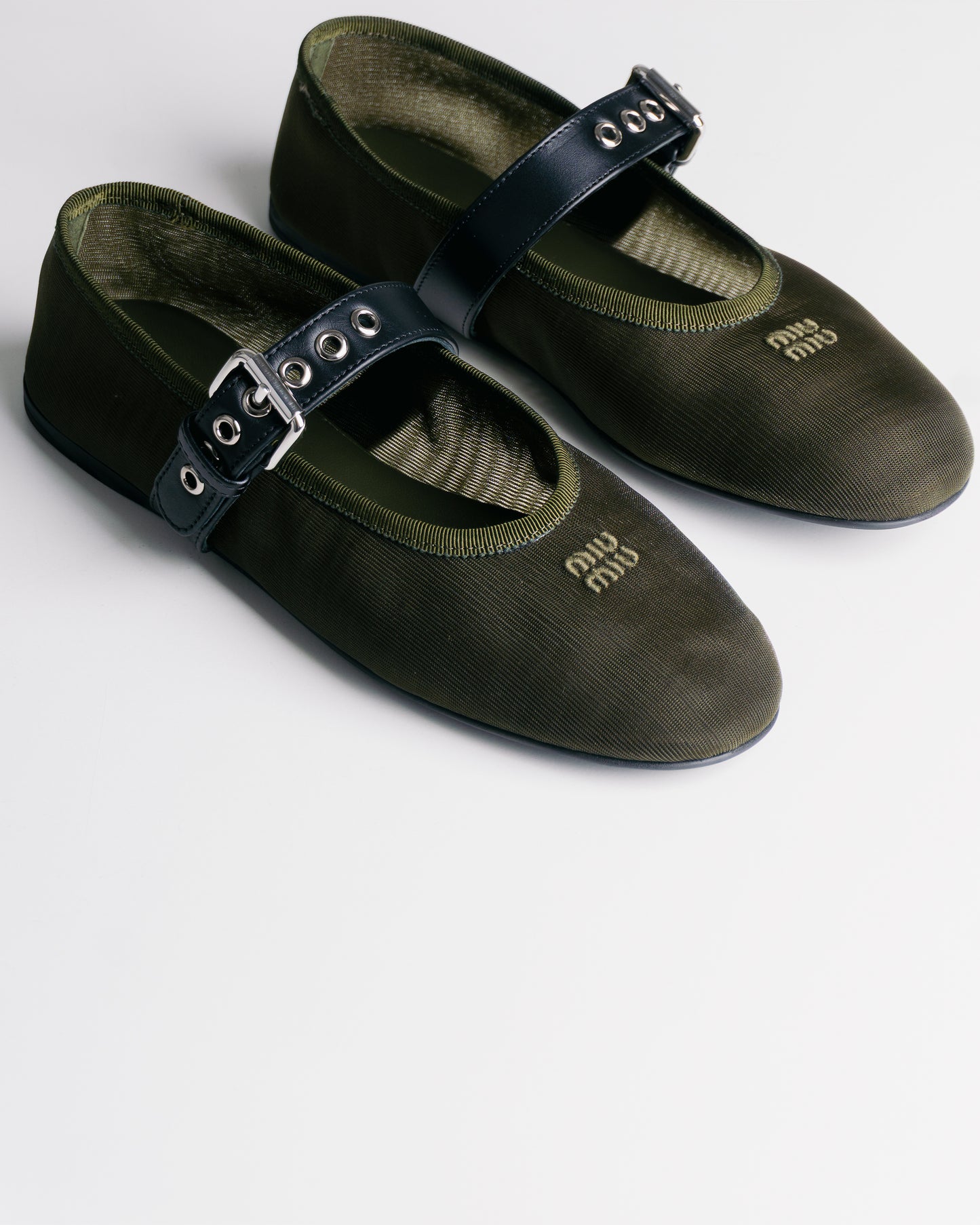 MIU MIU Leather Shoes Oliva
