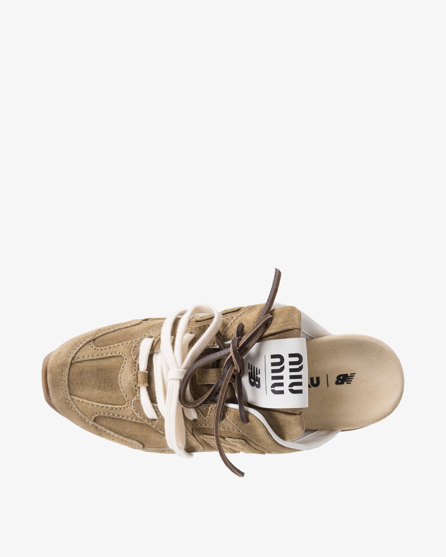 MIU MIU New Balance x Miu Miu 530 SL Faded Suede Mules Ecru