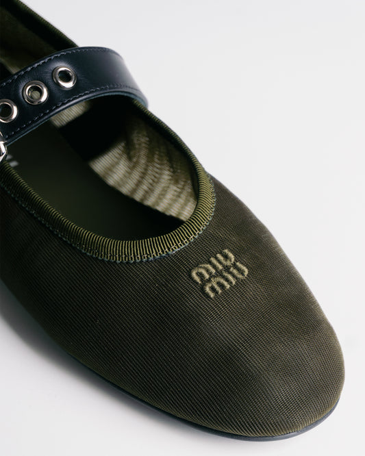 MIU MIU Leather Shoes Oliva