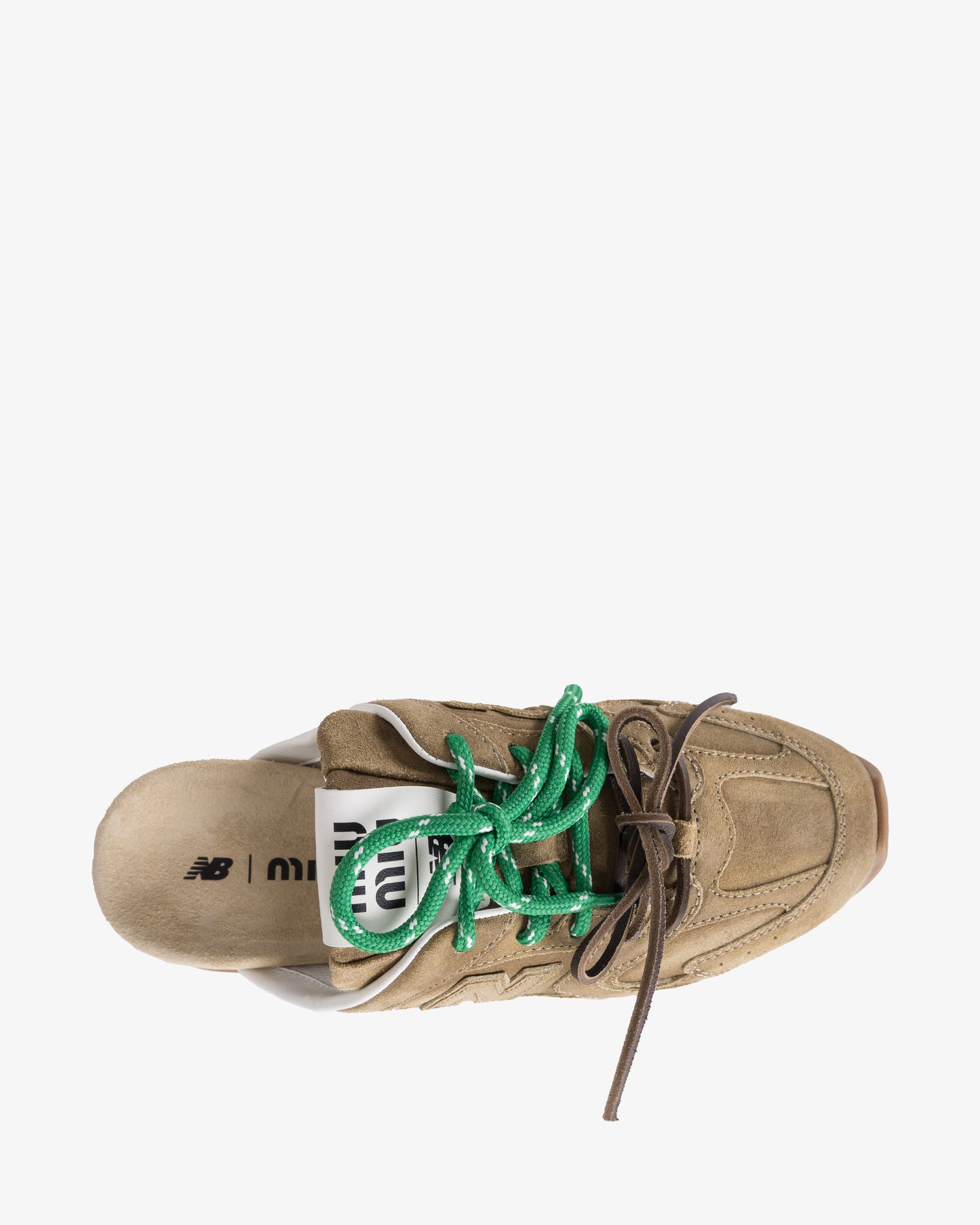 MIU MIU New Balance x Miu Miu 530 SL Faded Suede Mules Ecru