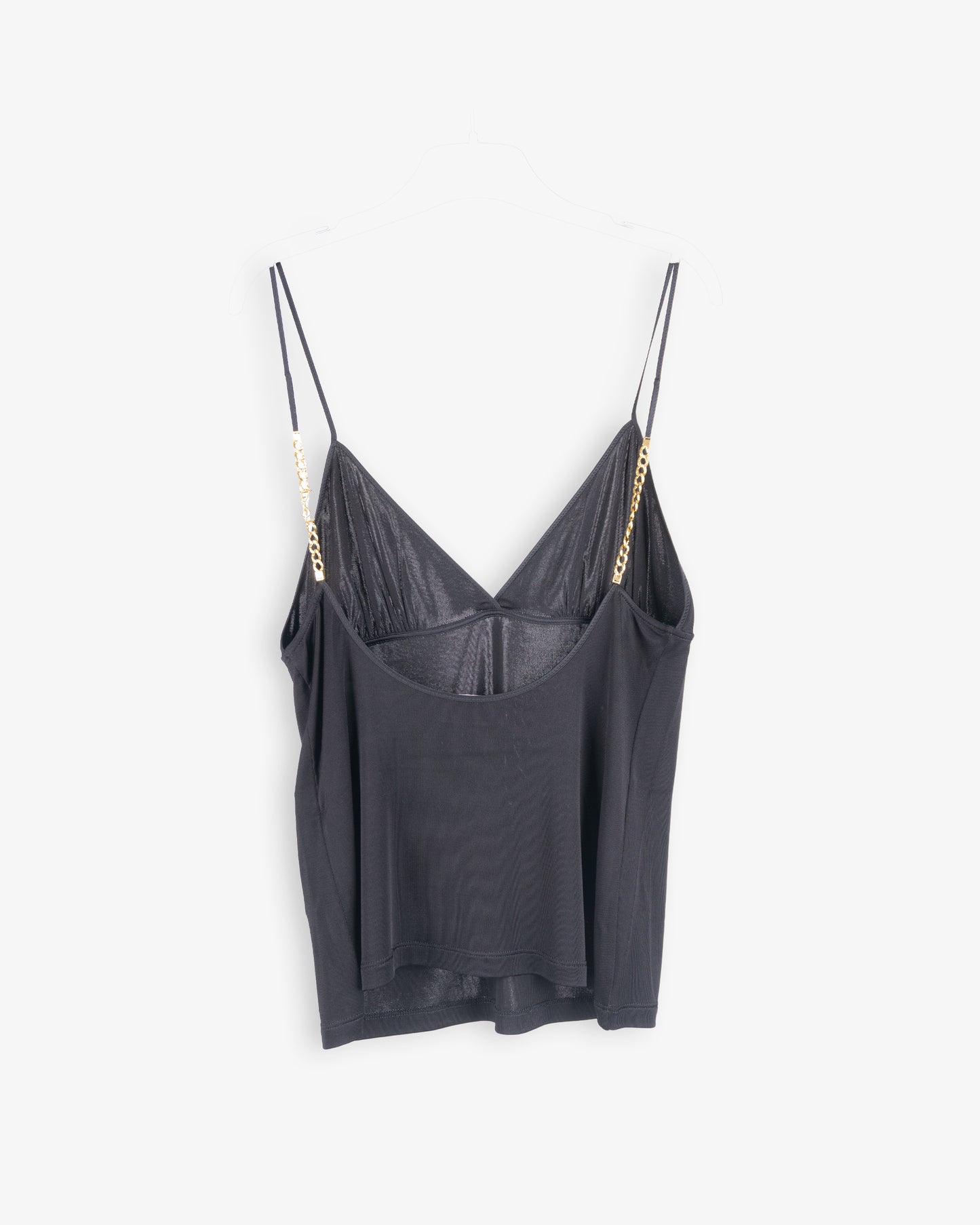 SAINT LAURENT Cassandre Strap Top with Jewelry Details Black