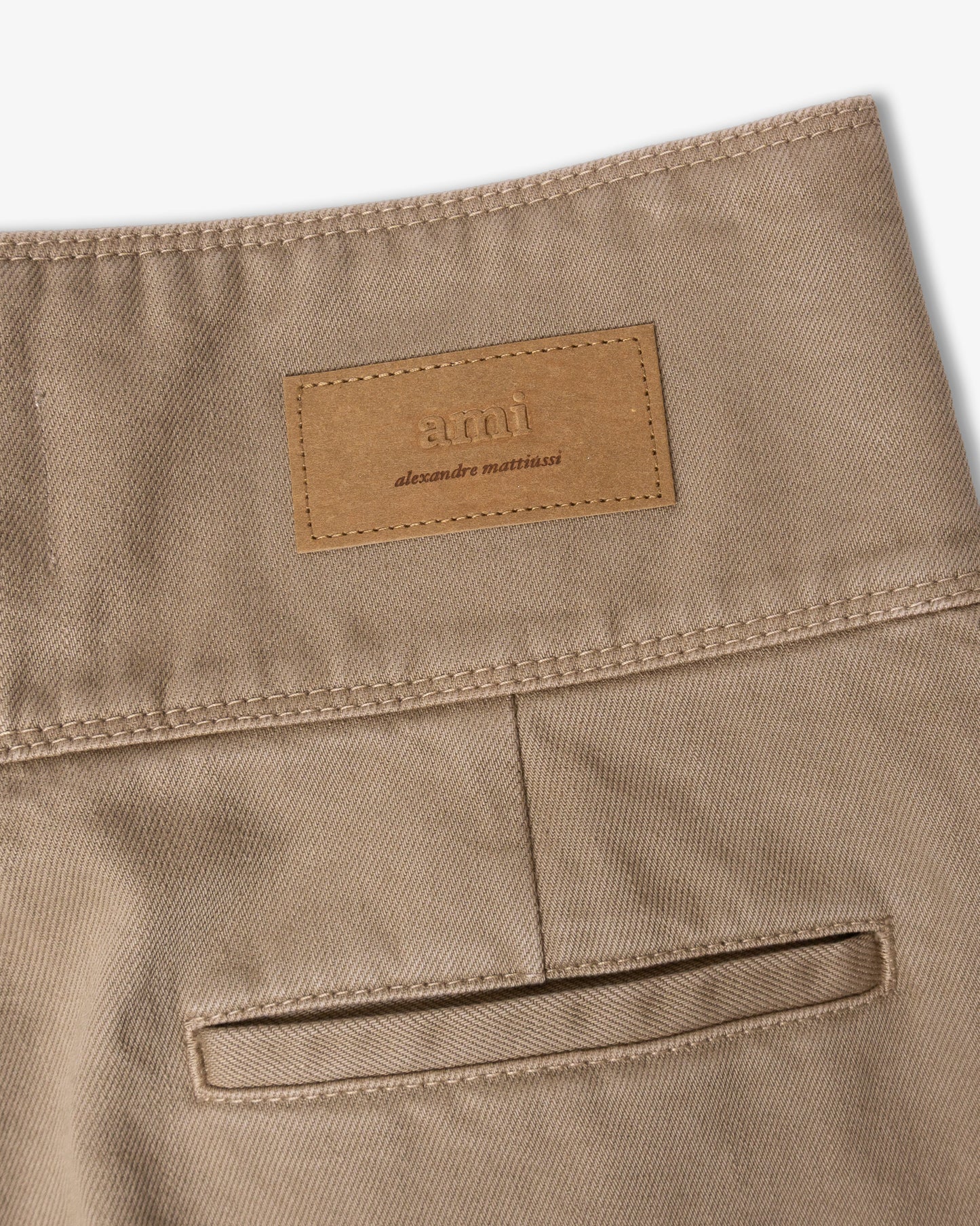 AMI PARIS Ceinture Wrapped Belted Jeans Taupe Beige