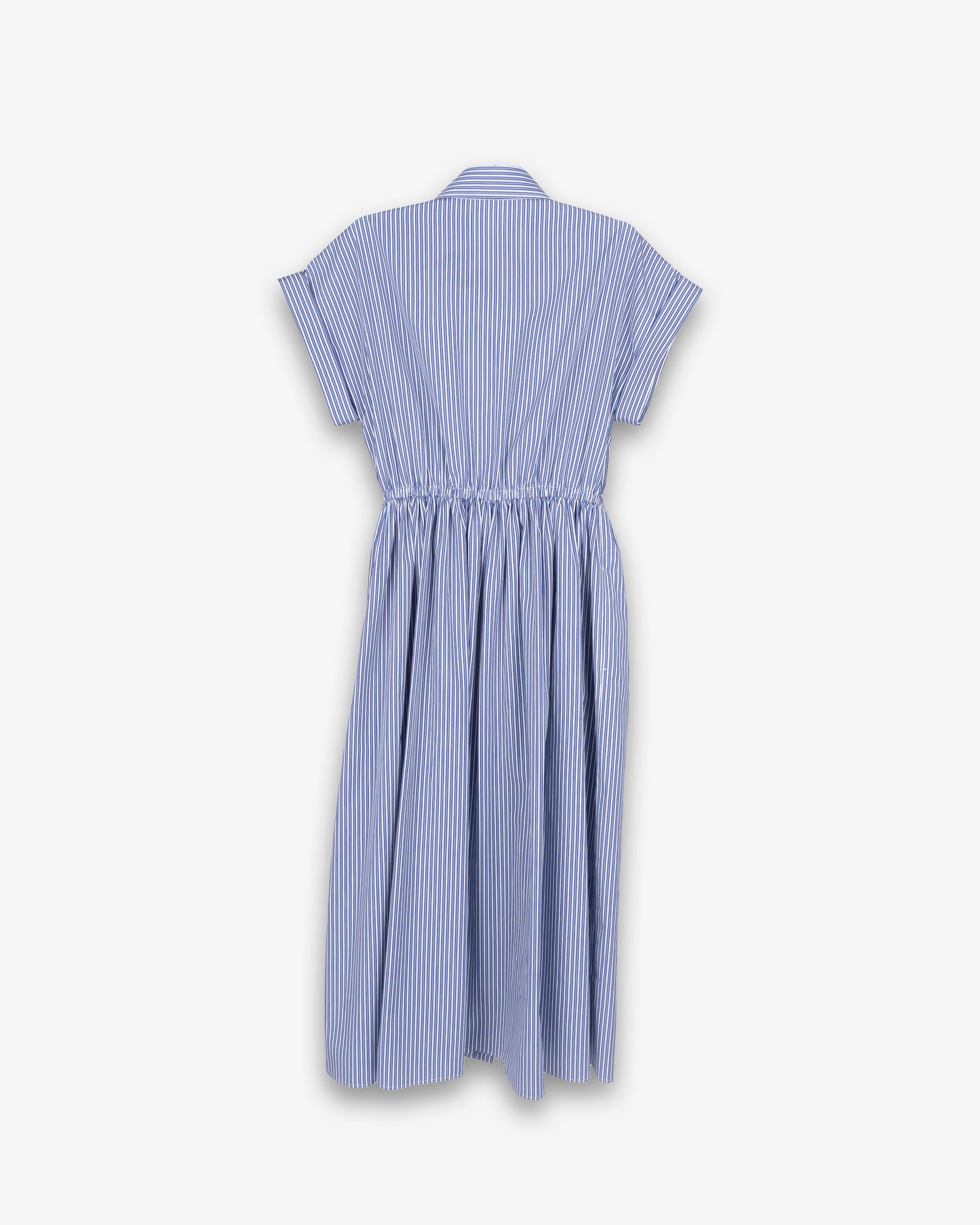 MIU MIU Dress with Thread Embroidery and Pearly Top Shell Buttons Cobalt