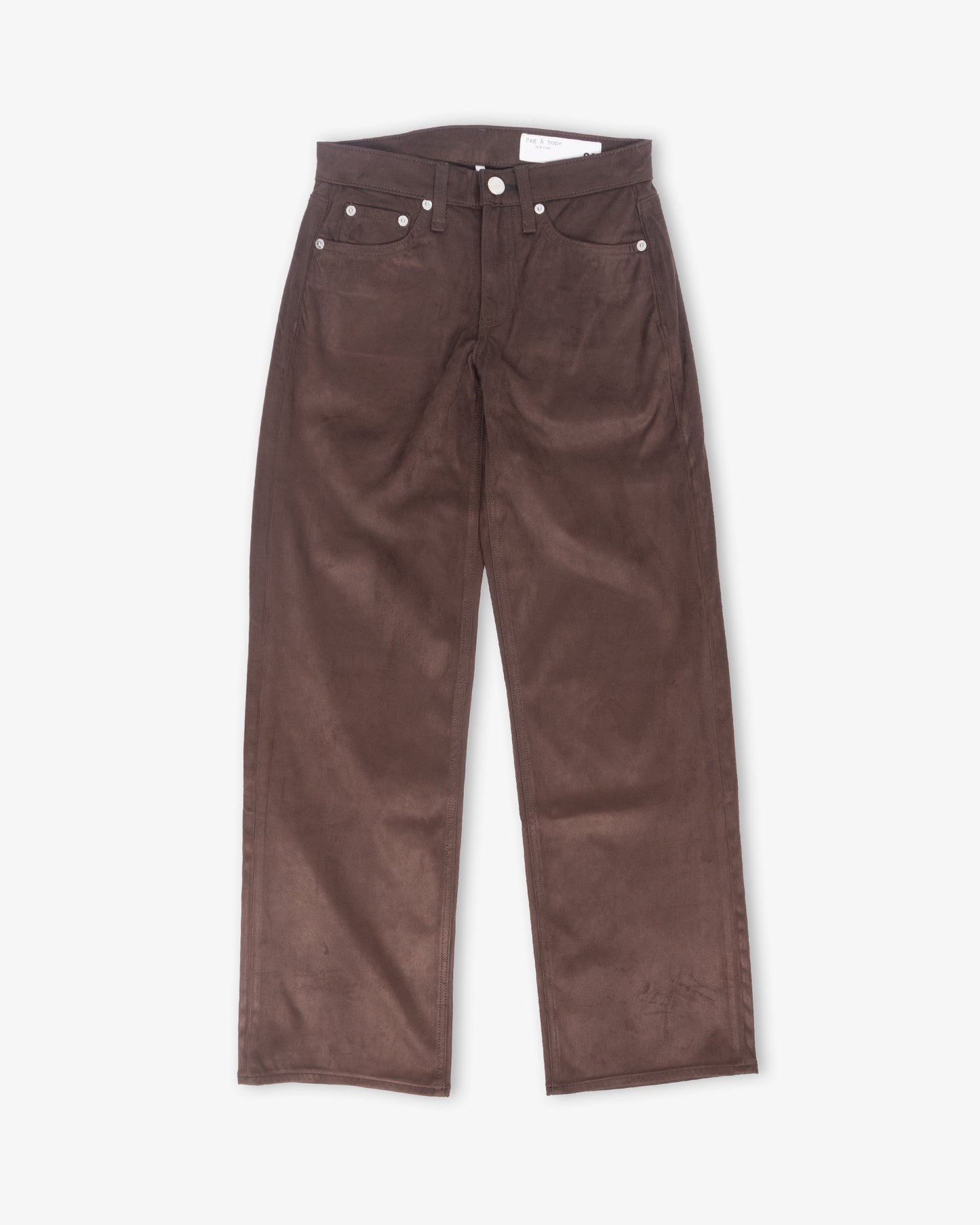 RAG & BONE Faux Suede Cam Full Straigth Dark Brown