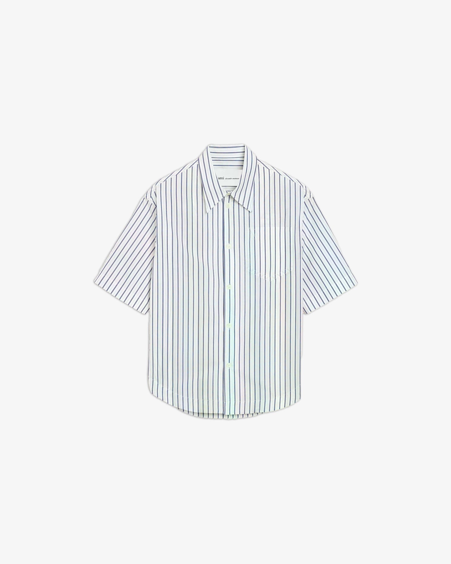 AMI PARIS CH Large MC Embossed ADC Wide Shirt White