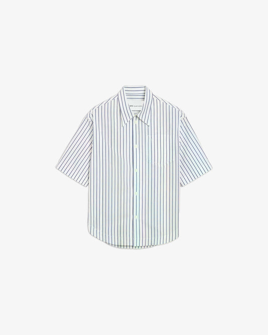 AMI PARIS CH Large MC Embossed ADC Wide Shirt White