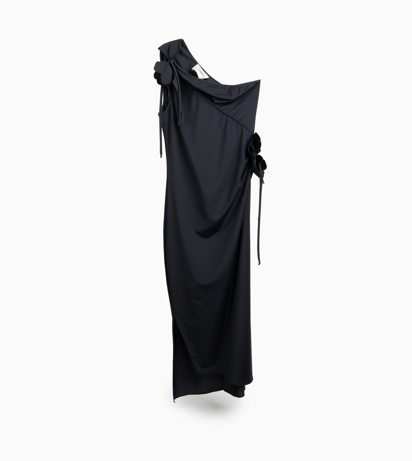 COPERNI Asymetric Mini Flower Gown Black