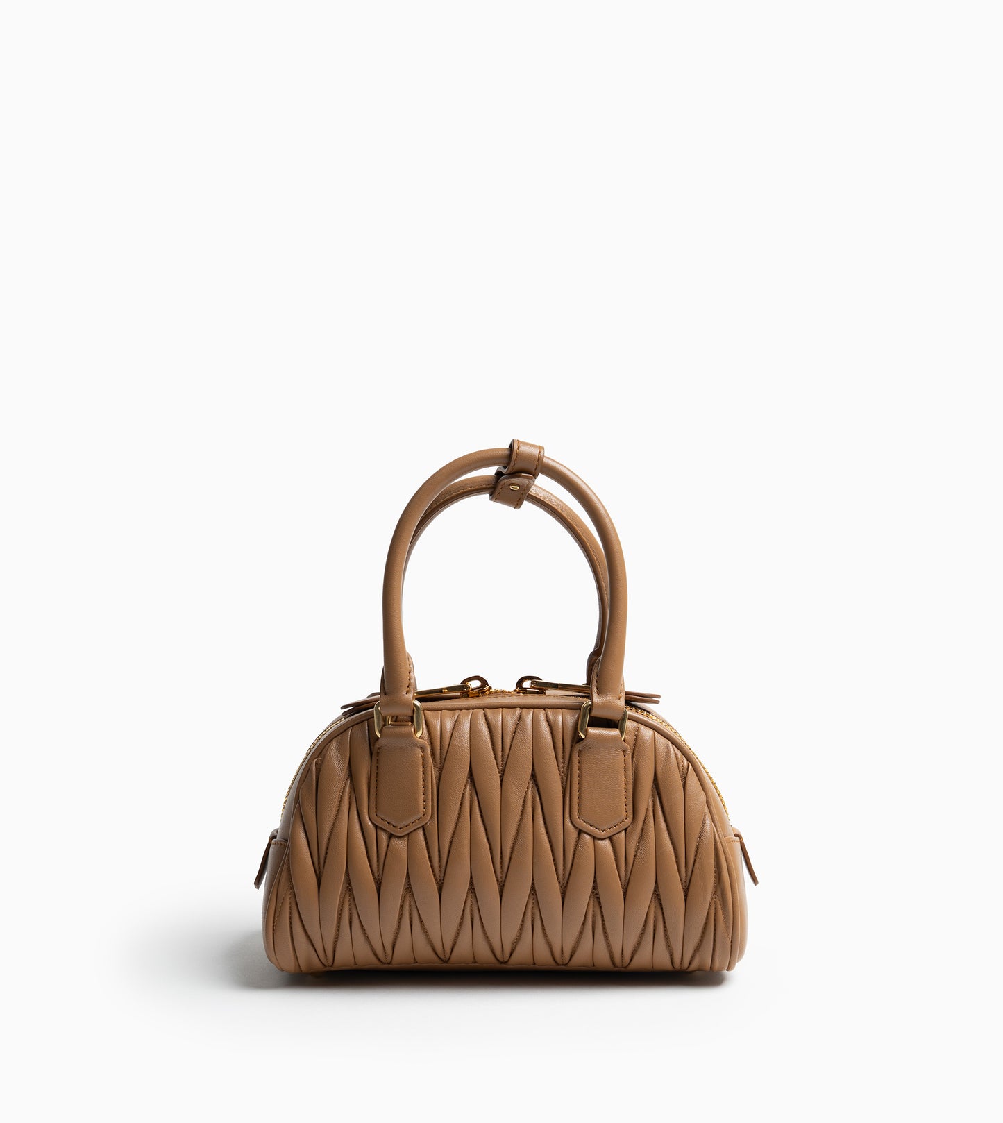 MIU MIU Leather Hand Bag Caramel