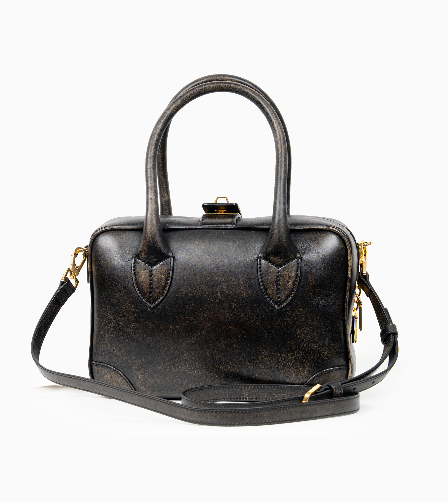 GOLDEN GOOSE VITA BAG TREATED LEATHER