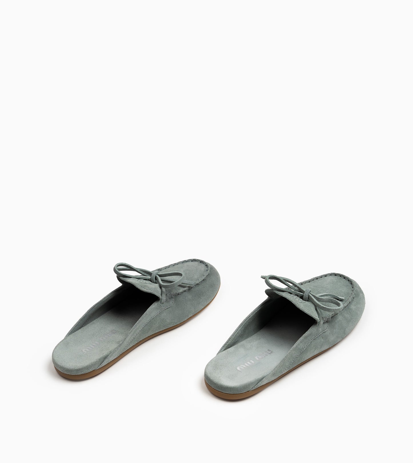 MIU MIU Suede Deck Mules Linfa