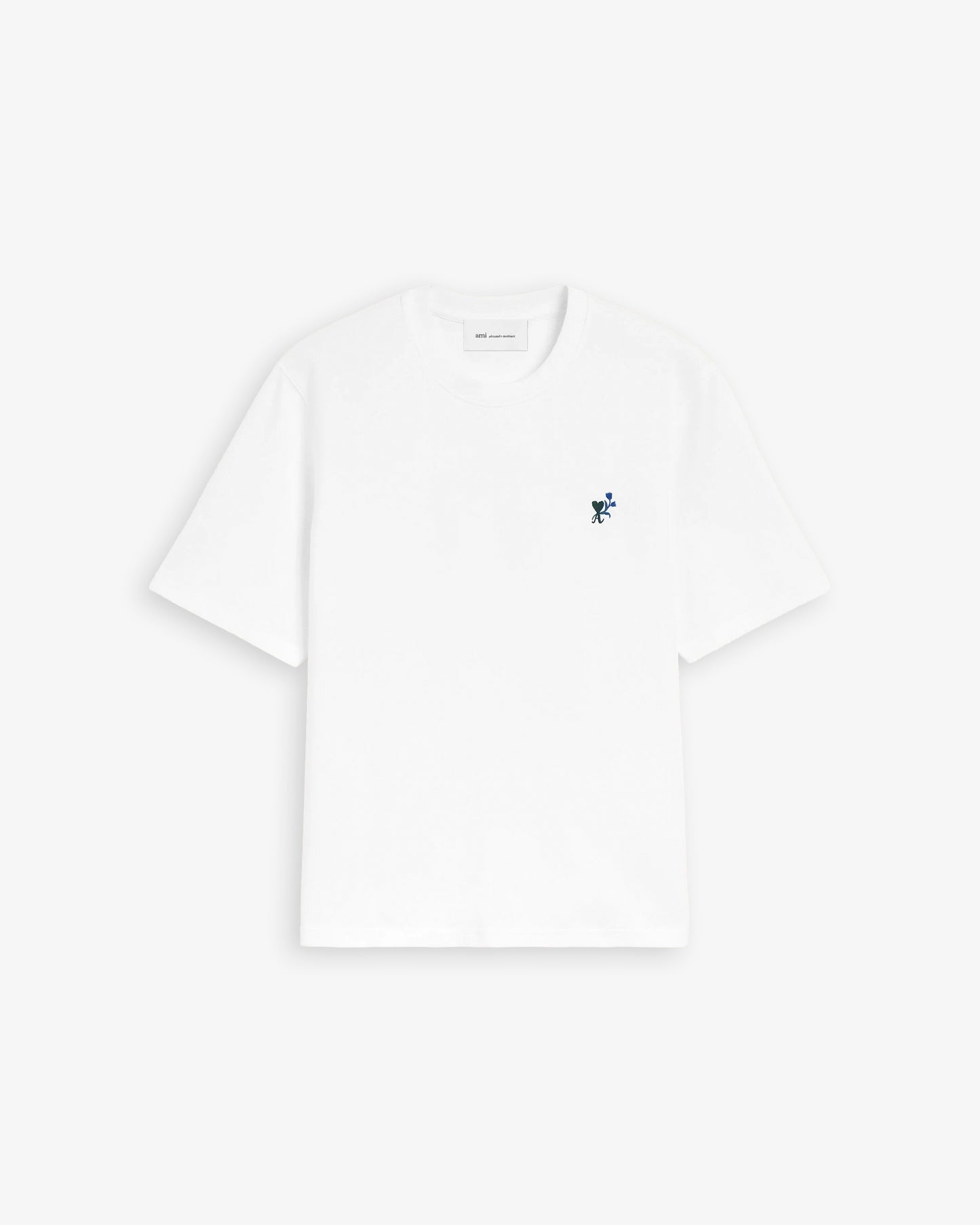 AMI PARIS TShirt with Emboridery Ami de Coeur Tulipe White