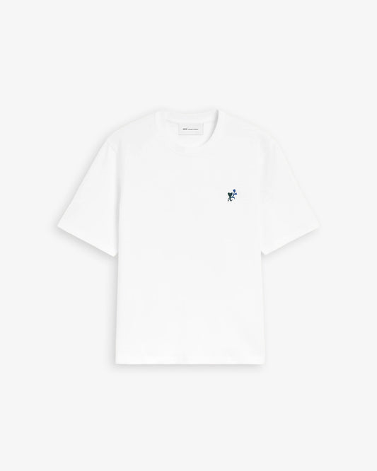 AMI PARIS TShirt with Emboridery Ami de Coeur Tulipe White