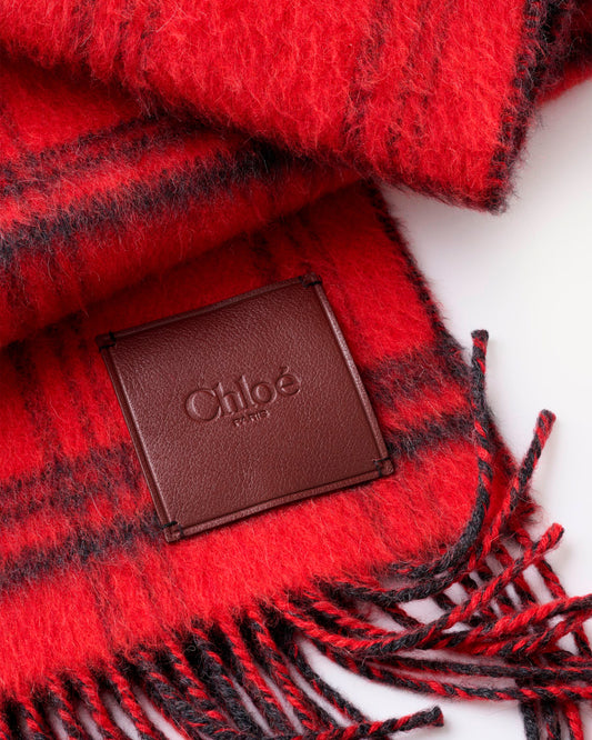 CHLOÉ Cover Scarf Red & Black