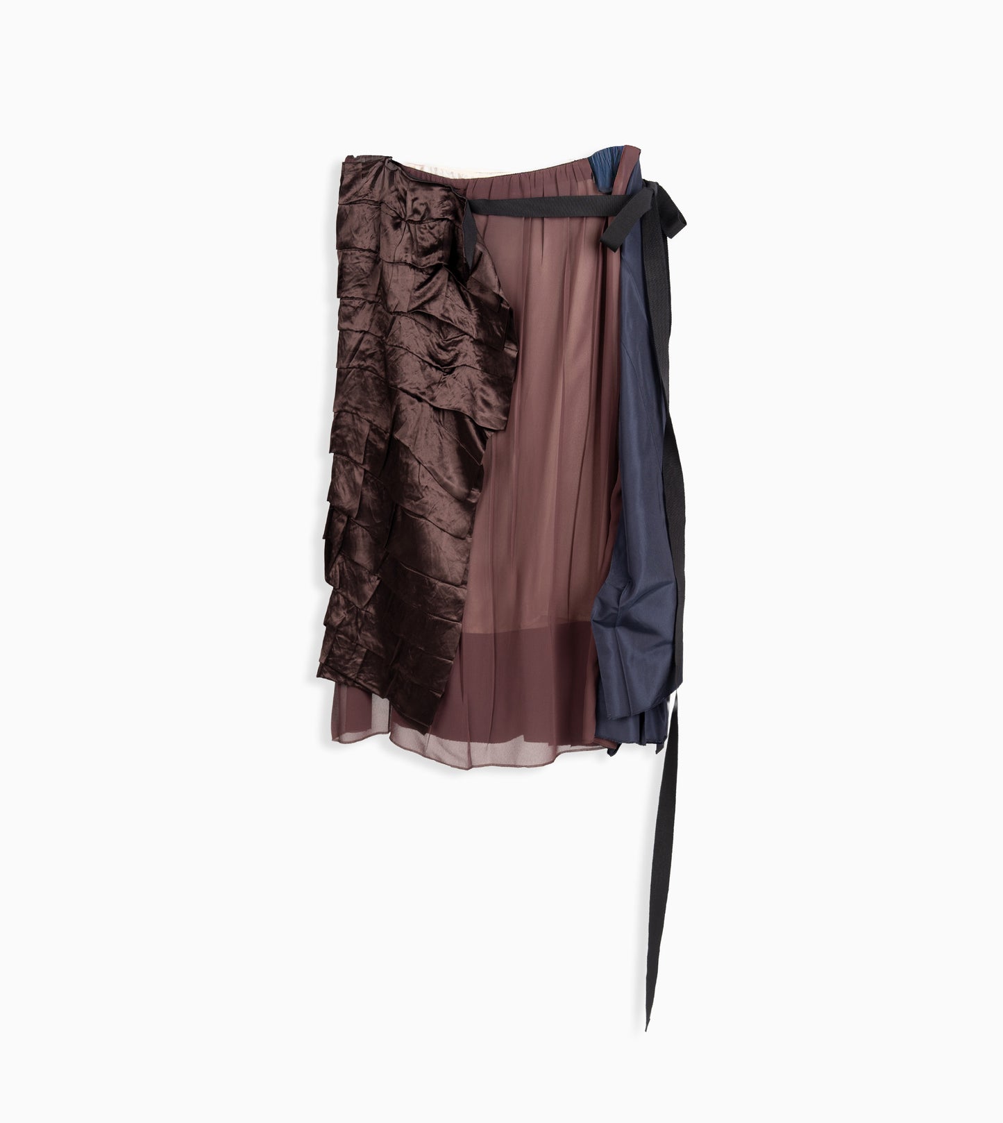 PRADA Skirt with Underskirt Faille Patch Blue